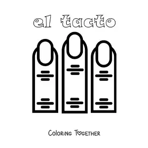 Coloring page of the fingers as part of the sense of touch