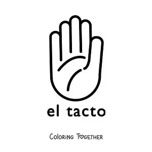 Coloring page of the hand as a symbol of touch