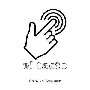 Coloring page of a finger as a symbol of the sense of touch