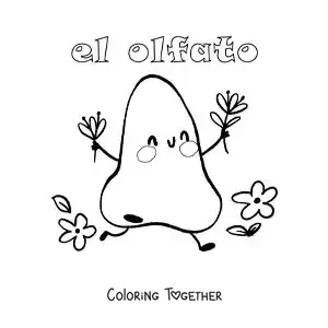 Coloring page of a cartoon nose for kids