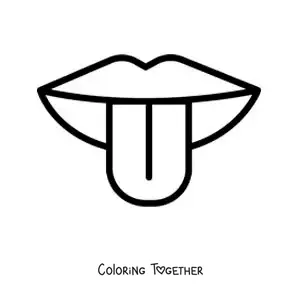 Coloring page of a tongue