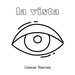 Coloring page of the eye and the sense of sight