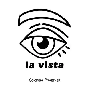 Coloring page of the eye as a symbol of the sense of sight for kids
