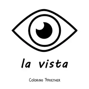 Coloring page of a human eye as the organ of sight