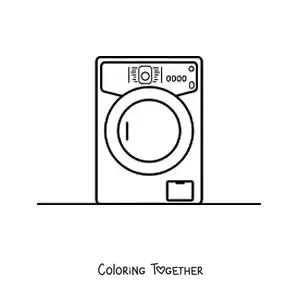 Coloring page of a washing machine