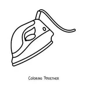 Coloring page of an electric iron