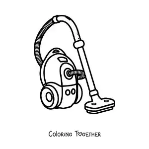 Coloring page of a vacuum cleaner