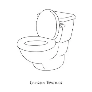 Coloring page of the toilet bowl