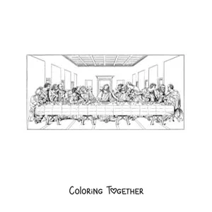 Coloring page of The Last Supper by da Vinci