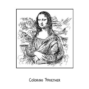 Coloring page of the Gioconda by Leonardo da Vinci