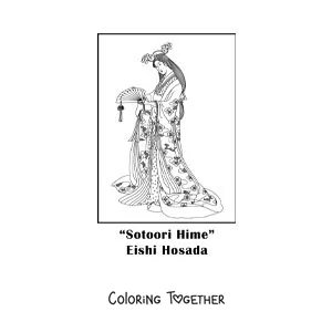 Coloring page of Sotoori Hime by Eishi Hosoda