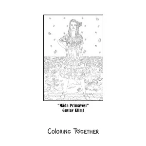 Coloring page of Portrait of Mada Primavesi by Gustav Klimt