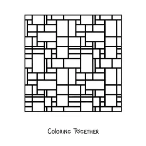 Coloring page of neoplasticism by Mondrian