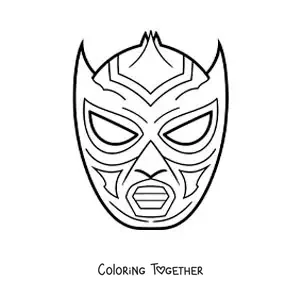 Coloring page of an easy wrestler mask