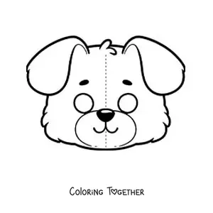 Coloring page of a dog mask to cut out