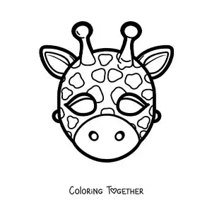 Coloring page of a giraffe mask