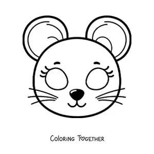 Coloring page of a mouse mask