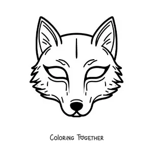 Coloring page of a wolf mask