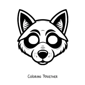 Coloring page of an easy dog mask