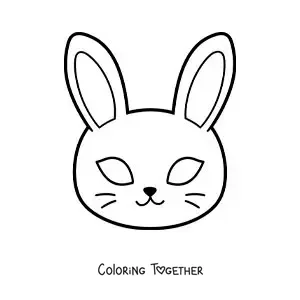 Coloring page of a rabbit mask