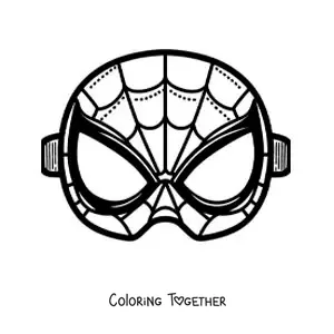 Coloring page of a Spider-Man mask