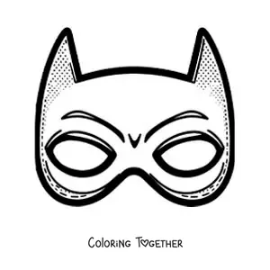 Coloring page of a Batman mask for kids