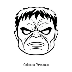 Coloring page of a Hulk mask from the Avengers