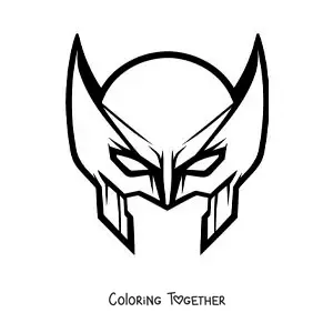 Coloring page of a Wolverine mask
