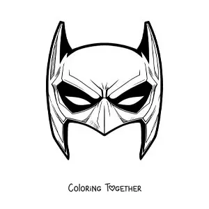 Coloring page of a Batman mask
