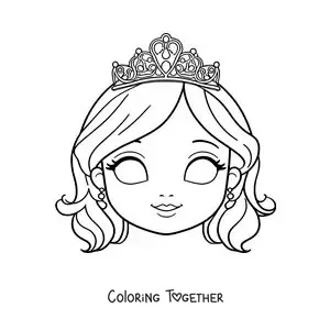 Coloring page of a princess mask for girls