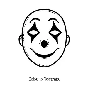 Coloring page of a mime mask