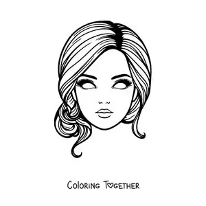 Coloring page of a Barbie mask