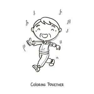 Coloring page of a grandpa working out