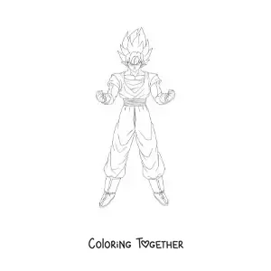 Coloring page of Super Saiyan Goku