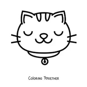 Coloring page of a cat's face