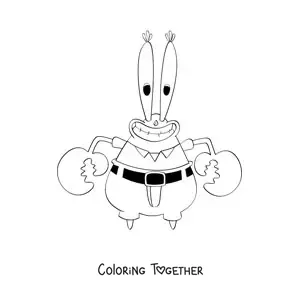 Coloring page of Mr. Krabs smiling