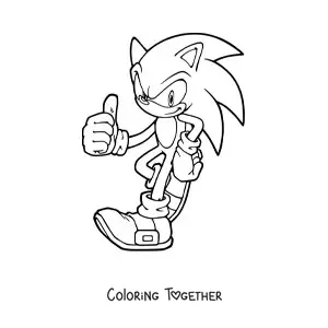 Coloring page of Sonic the Hedgehog
