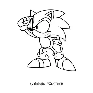 Coloring page of classic Sonic