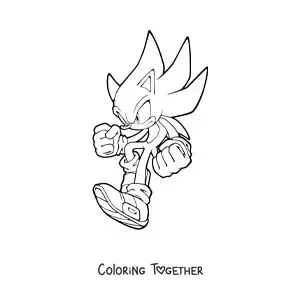 Coloring page of Sonic landing