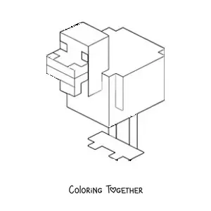 Coloring page of a Minecraft duck