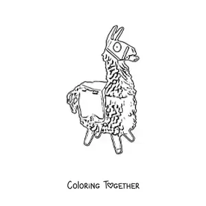 Coloring page of a Fortnite llama