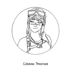 Coloring page of the Renegade Raider from Fortnite