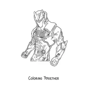 Coloring page of Omega from Fortnite in a fighting pose