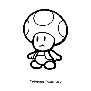 Coloring page of Paper Toad from Mario Bros
