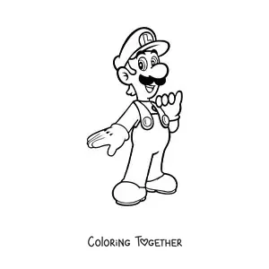 Coloring page of Luigi from Mario Bros