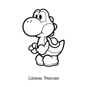 Coloring page of Yoshi from Mario Bros