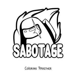 Coloring page of the Among Us sabotage alert