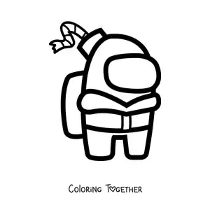Coloring page of an Among Us crewmate