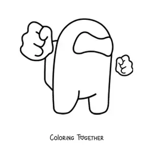 Coloring page of an Among Us killer