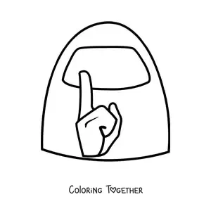 Coloring page of an Among Us impostor